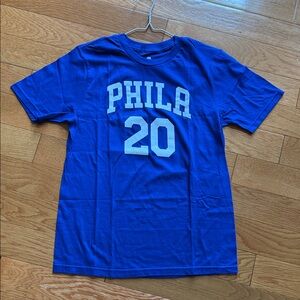 NBA Blue PHILADELPHIA 76ers 20 Kids Short Sleeve Tee